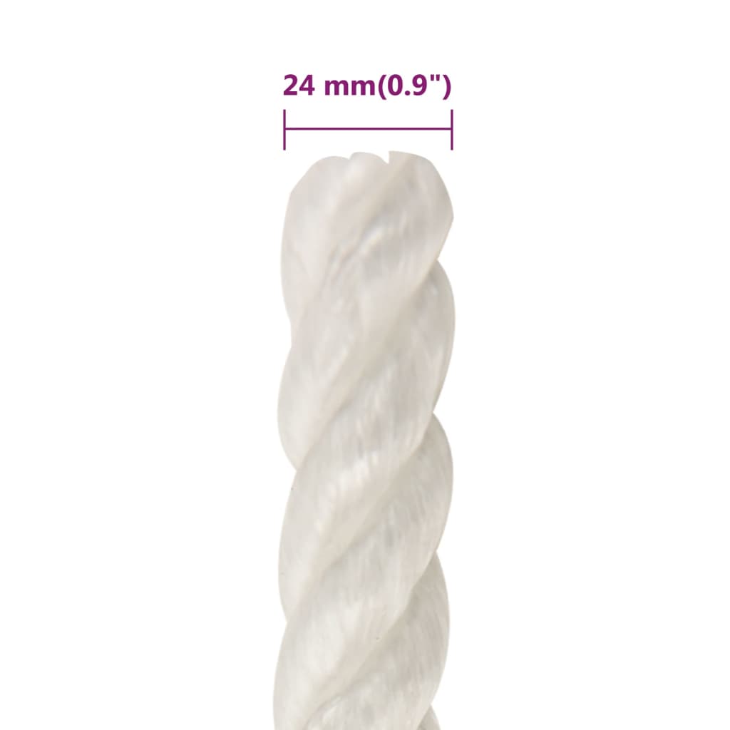 arbejdsreb 24 mm 50 m polypropylen hvid