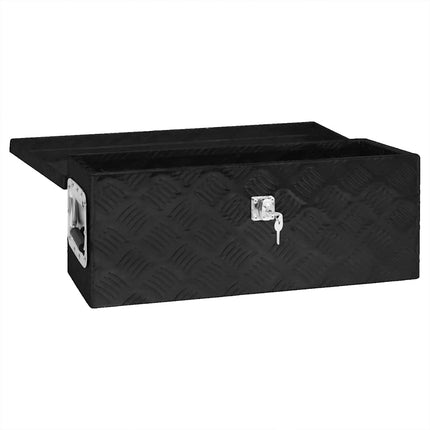 opbevaringskasse 60x23,5x23 cm aluminium sort