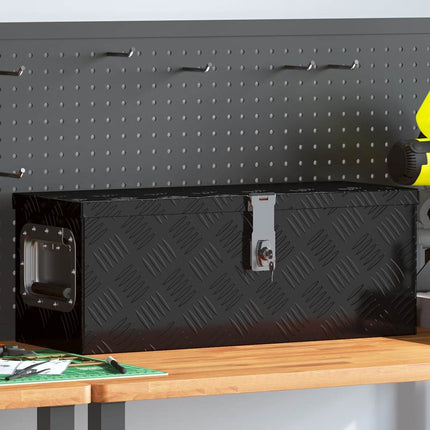 opbevaringskasse 60x23,5x23 cm aluminium sort