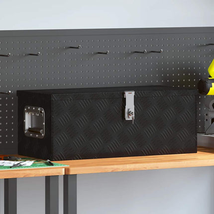 opbevaringskasse 70x31x27 cm aluminium sort