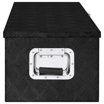 opbevaringskasse 80x39x30 cm aluminium sort