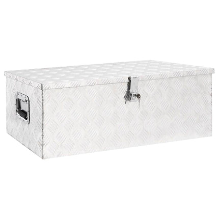 opbevaringskasse 90x47x33,5 cm aluminium sølvfarvet
