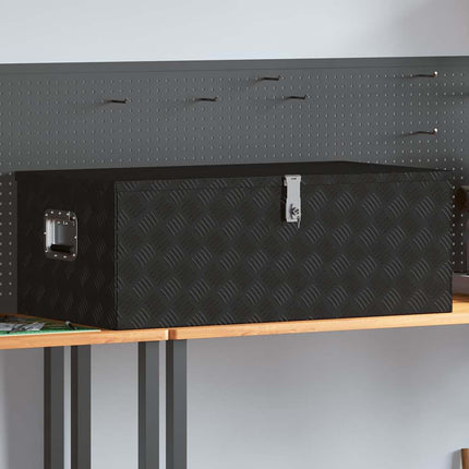 opbevaringskasse 100x55x37 cm aluminium sort