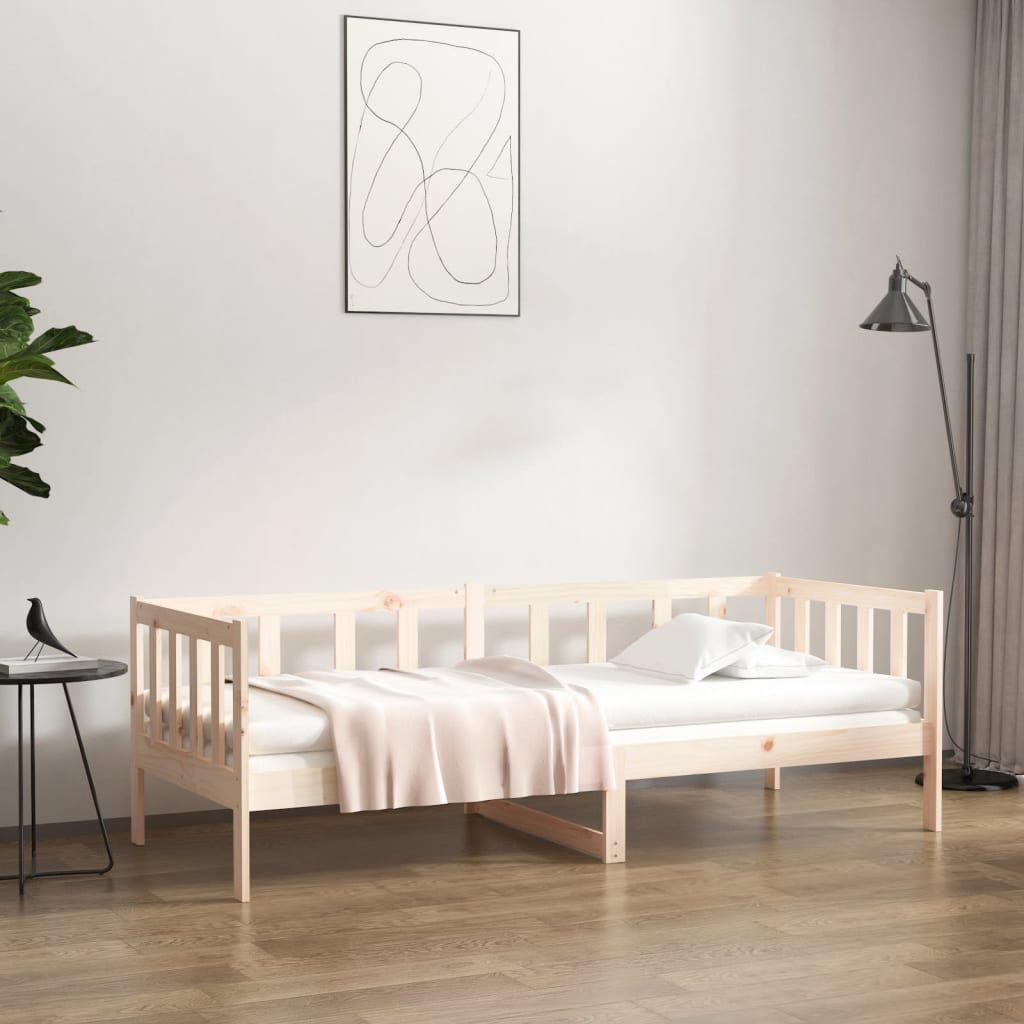 daybed uden madras 90x190 cm massivt fyrretræ billede