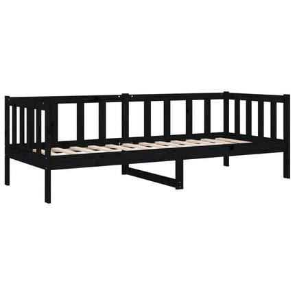 daybed 90x190 cm massivt fyrretræ sort