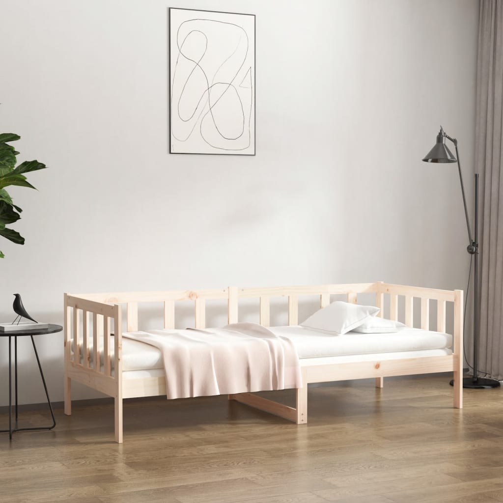 daybed uden madras 80x200 cm massivt fyrretræ billede