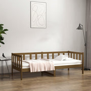 daybed 80x200 cm massivt fyrretræ gyldenbrun