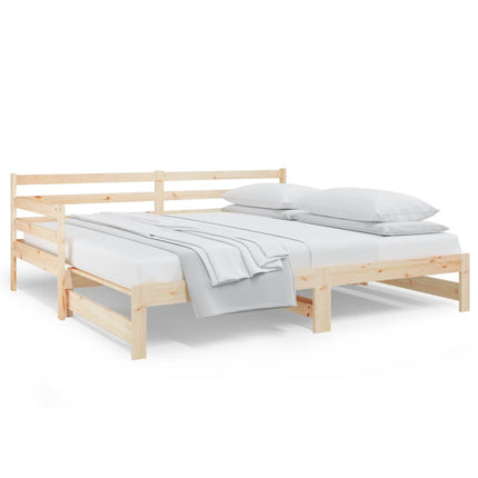 daybed med udtræk 2x(80x200) cm massivt fyrretræ