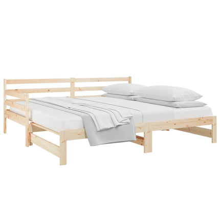 daybed med udtræk 2x(80x200) cm massivt fyrretræ