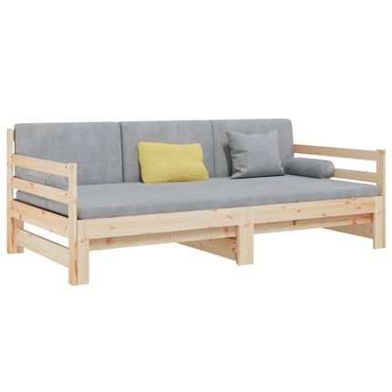 daybed med udtræk 2x(80x200) cm massivt fyrretræ