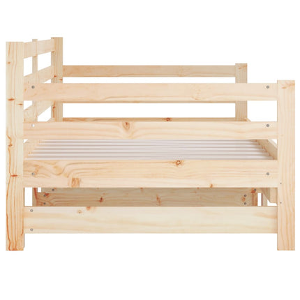 daybed med udtræk 2x(80x200) cm massivt fyrretræ