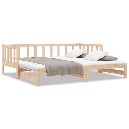 daybed med udtræk 2x(80x200) cm massivt fyrretræ