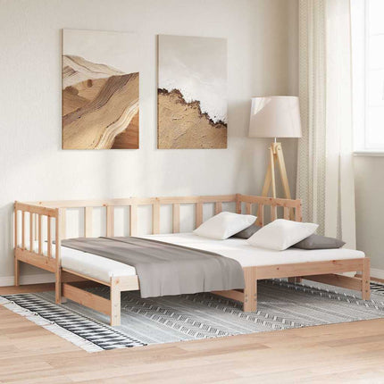 daybed med udtræk 2x(80x200) cm massivt fyrretræ