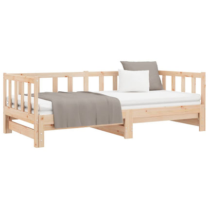 daybed med udtræk 2x(80x200) cm massivt fyrretræ