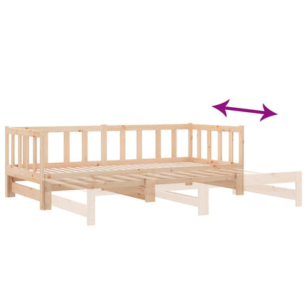 daybed med udtræk 2x(80x200) cm massivt fyrretræ