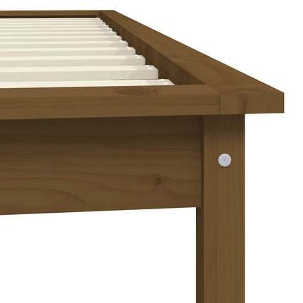 sengeramme 90x200 cm massivt fyrretræ gyldenbrun