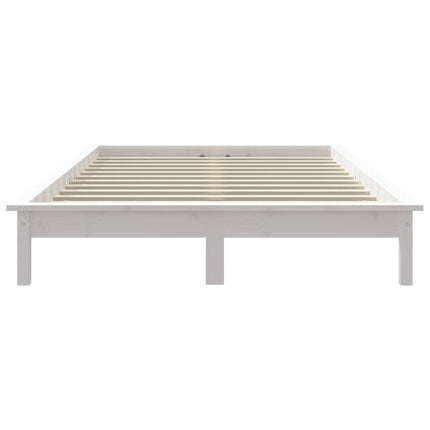 sengeramme 160x200 cm massivt fyrretræ hvid