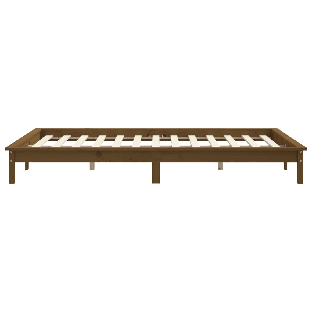 sengeramme 180x200 cm Super King massivt fyrretræ gyldenbrun
