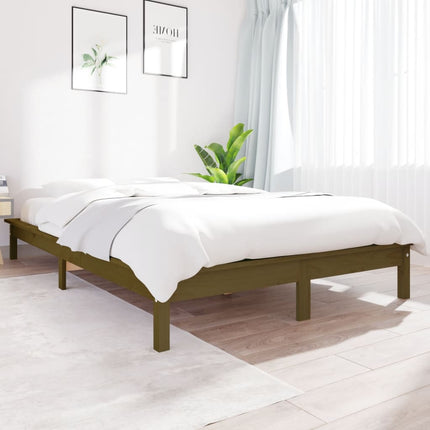 sengeramme 180x200 cm Super King massivt fyrretræ gyldenbrun