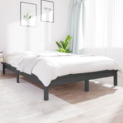 sengeramme 140x190 cm massivt fyrretræ grå