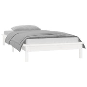 sengeramme med LED-lys 90x200 cm massivt træ hvid