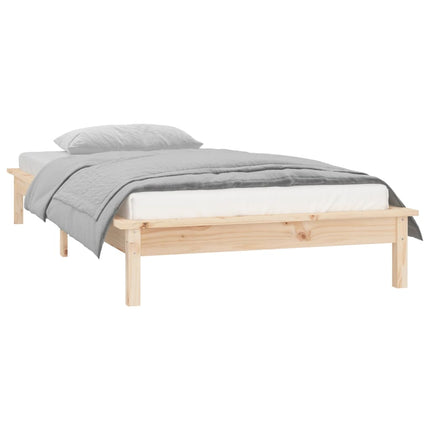 sengeramme med LED 75x190 cm Small Single massivt træ