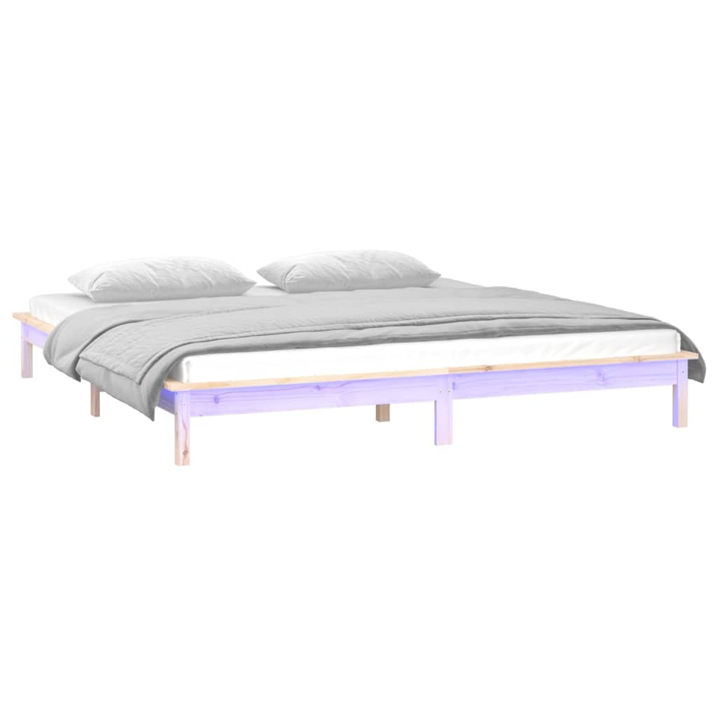 sengeramme med LED-lys 120x190 cm Small Double massivt træ