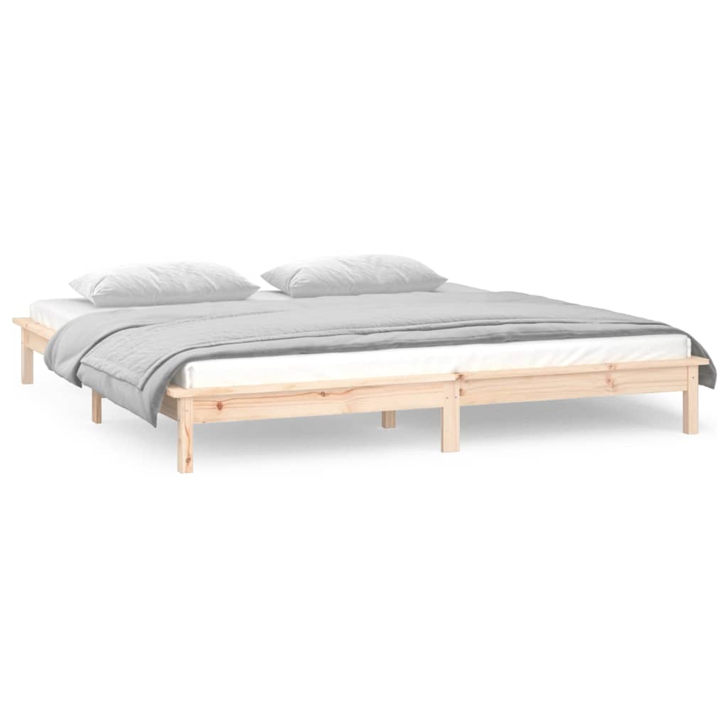 sengeramme med LED-lys 120x190 cm Small Double massivt træ
