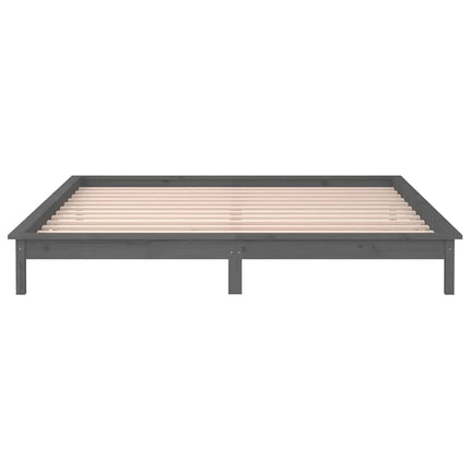 sengeramme med LED-lys 120x190 cm Small Double massivt træ grå