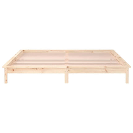 sengeramme med LED 135x190 cm dobbeltseng massivt træ