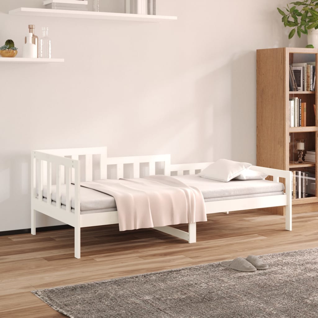 vidaXL daybed uden madras 80x200 cm massivt fyrretræ hvid