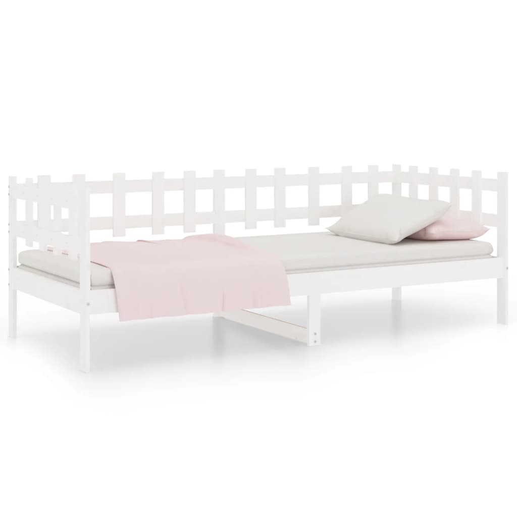 daybed uden madras 90x200 cm massivt fyrretræ hvid
