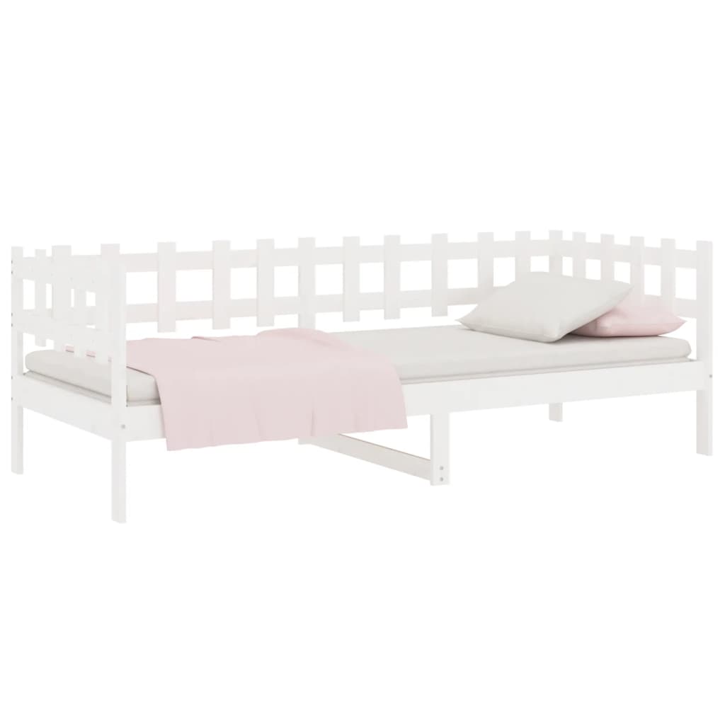 daybed uden madras 90x200 cm massivt fyrretræ hvid
