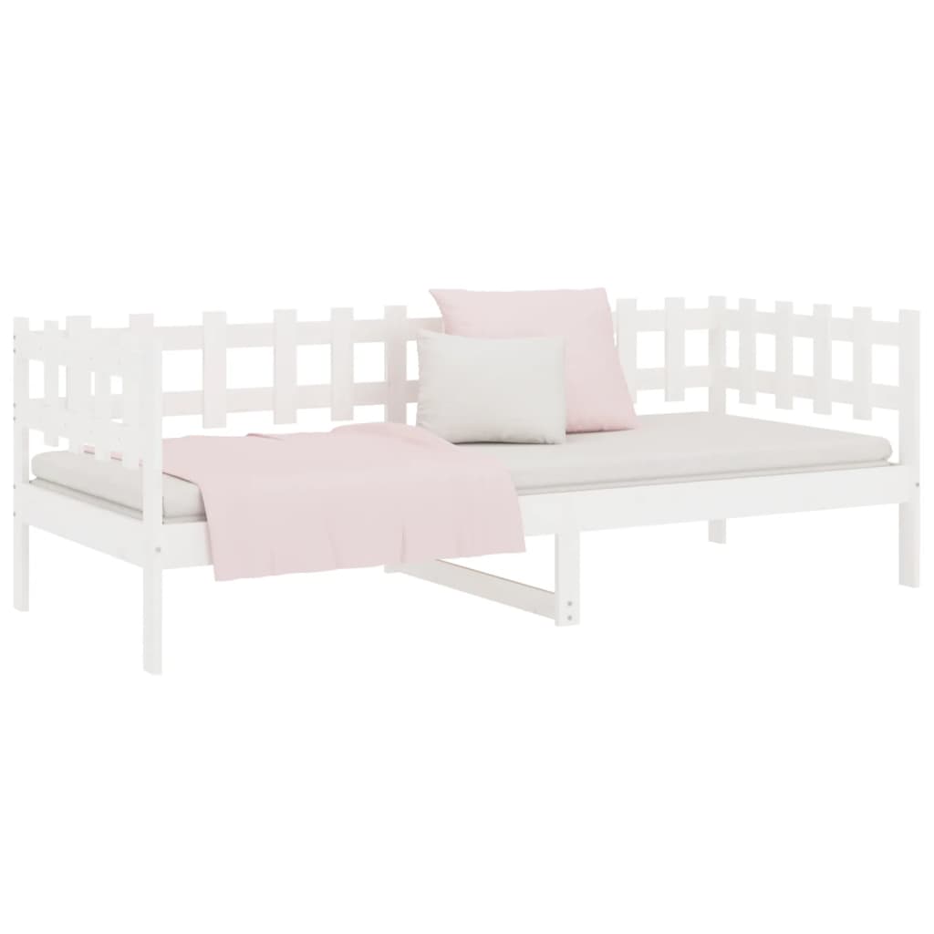 daybed uden madras 90x200 cm massivt fyrretræ hvid