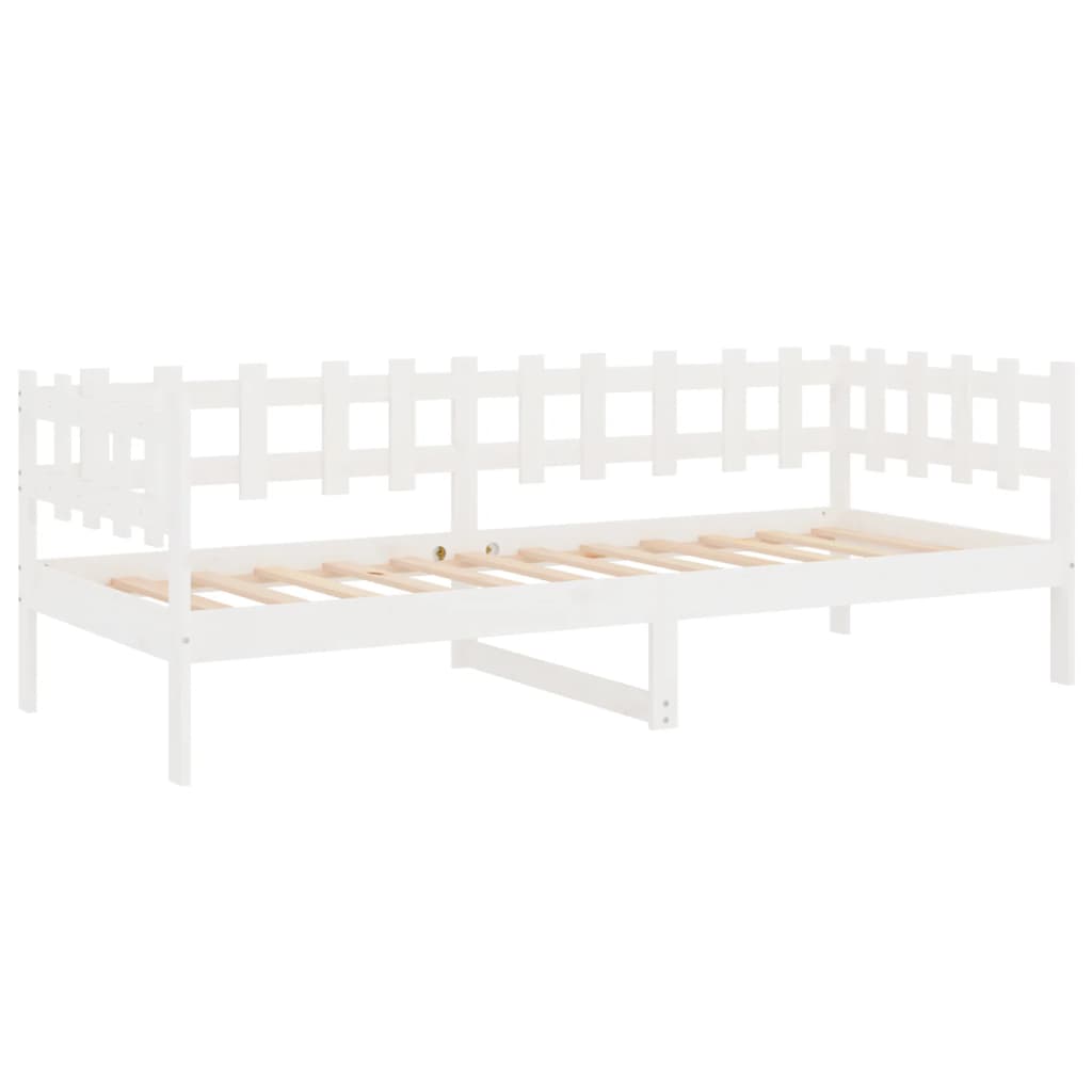 daybed uden madras 90x200 cm massivt fyrretræ hvid