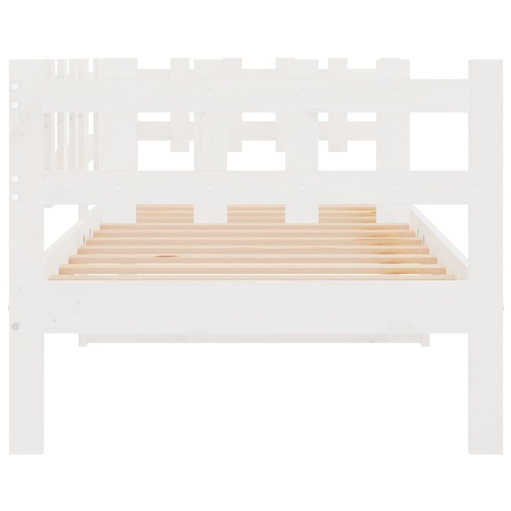 daybed uden madras 90x200 cm massivt fyrretræ hvid