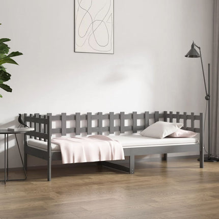 daybed 90x200 cm massivt fyrretræ grå