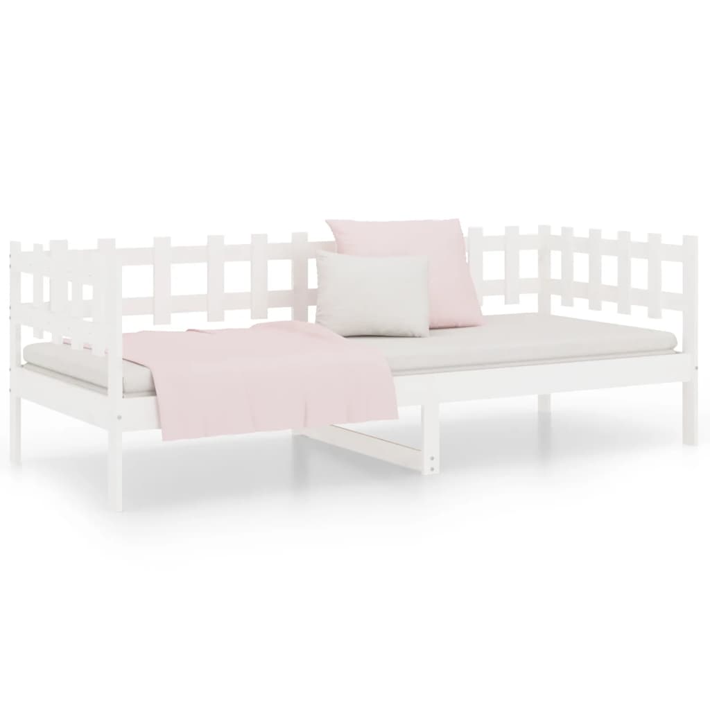 daybed uden madras 90x190 cm massivt fyrretræ hvid