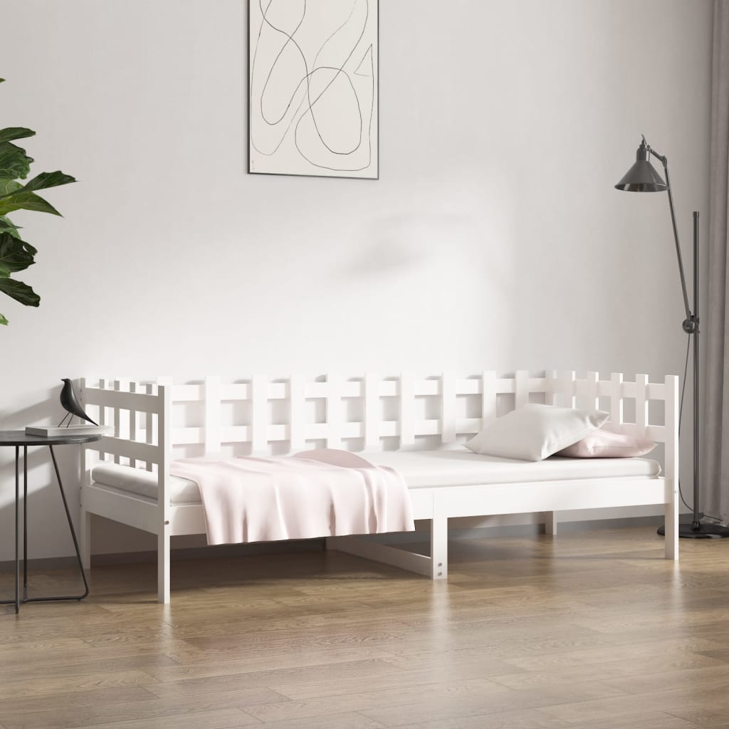 daybed uden madras 90x190 cm massivt fyrretræ hvid