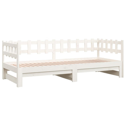 daybed med udtræk 2x(80x200) cm massivt fyrretræ hvid