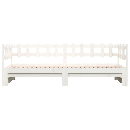 daybed med udtræk 2x(80x200) cm massivt fyrretræ hvid