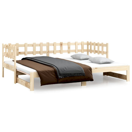 daybed med udtræk 2x(90x200) cm massivt fyrretræ