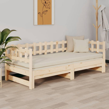 daybed med udtræk 2x(90x200) cm massivt fyrretræ