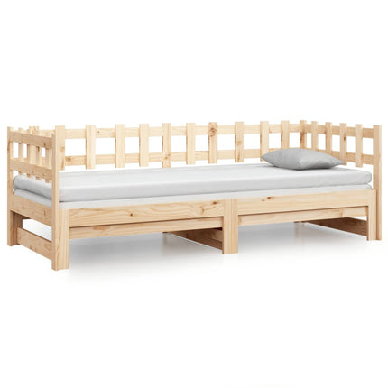 daybed med udtræk 2x(90x200) cm massivt fyrretræ