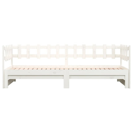 daybed med udtræk 2x(90x200) cm massivt fyrretræ hvid