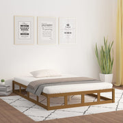 sengeramme 120x200 cm massivt træ gyldenbrun