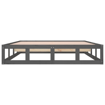 sengeramme 150x200 cm King Size massivt træ grå