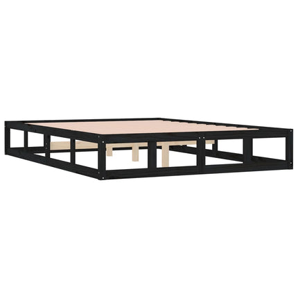 sengeramme 160x200 cm massivt træ sort
