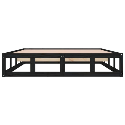 sengeramme 160x200 cm massivt træ sort