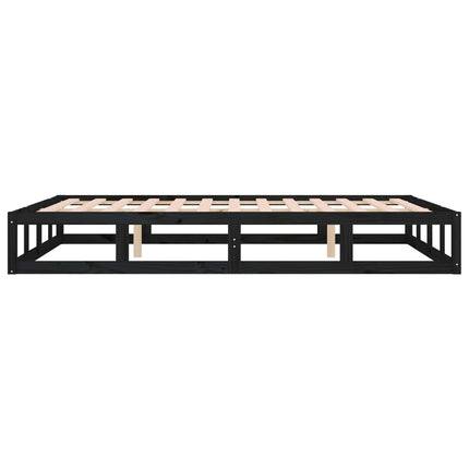 sengeramme 160x200 cm massivt træ sort